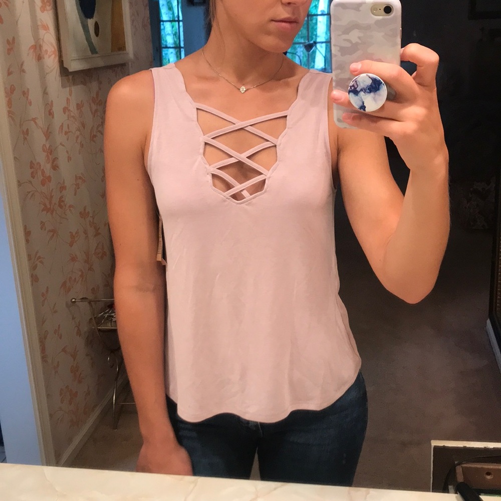 Lace up tank top